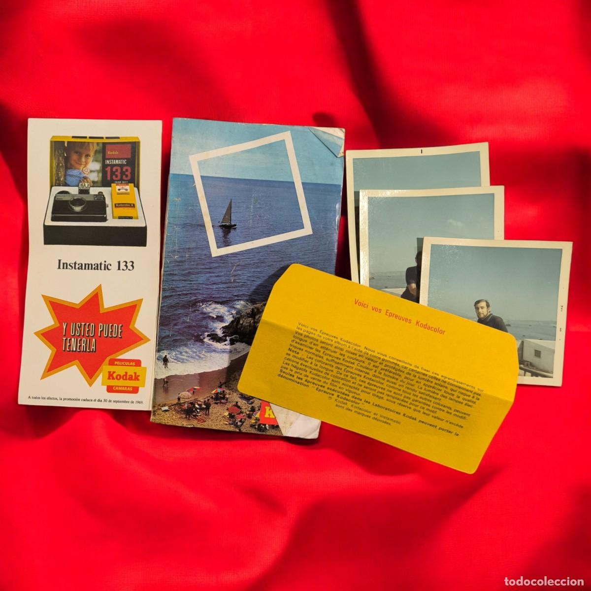 Fotograf&iacute;a antigua: Set Fotogr&aacute;fico Kodak Kodacolor Espa&ntilde;a &ndash; Sobre Original, Copias, Publicidad Instamatic &ndash; A&ntilde;os 60-70