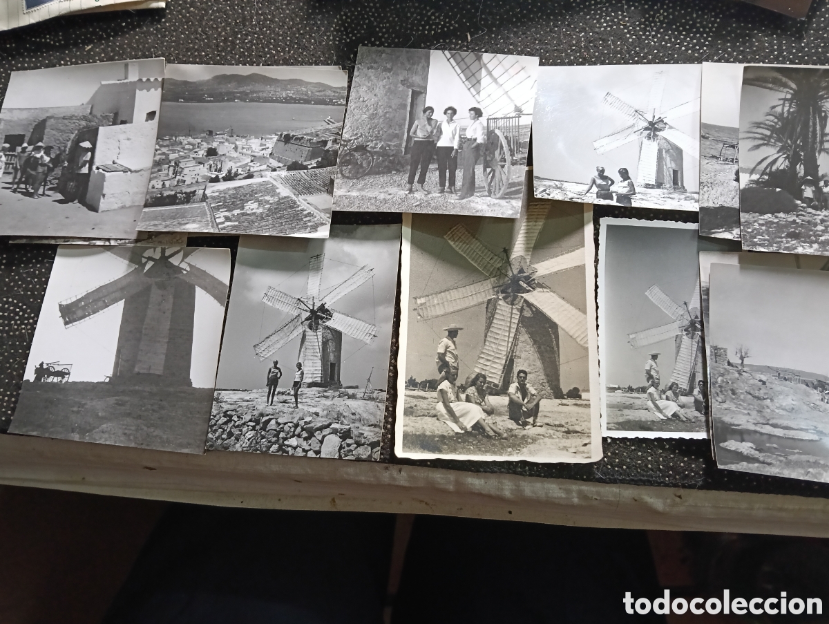 Fotograf&iacute;a antigua: 14 fotograf&iacute;as de 1944 molinos de Formentera, islas Baleares
