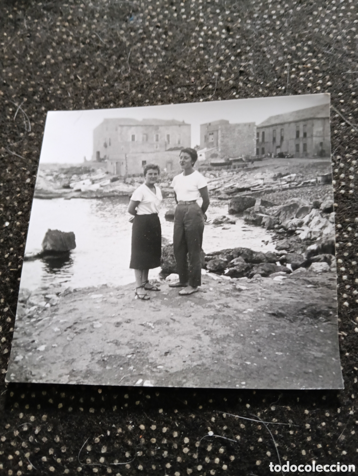 Fotograf&iacute;a antigua: 1944 fotograf&iacute;a de una playa de Formentera, Baleares
