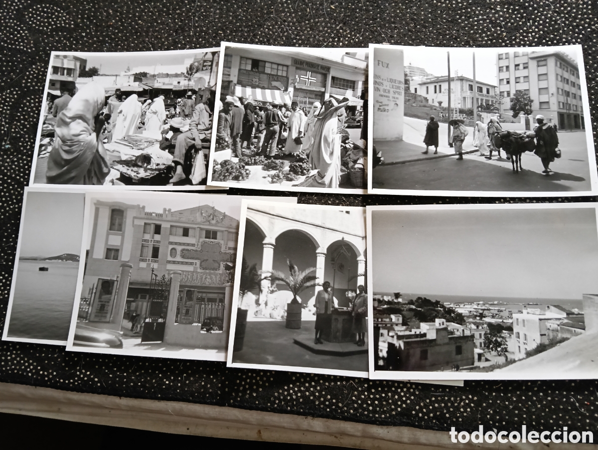 Antique Photography: Lote de 7 fotograf&iacute;as de 1954 en T&aacute;nger, miden 11,5 x 8,5 cm