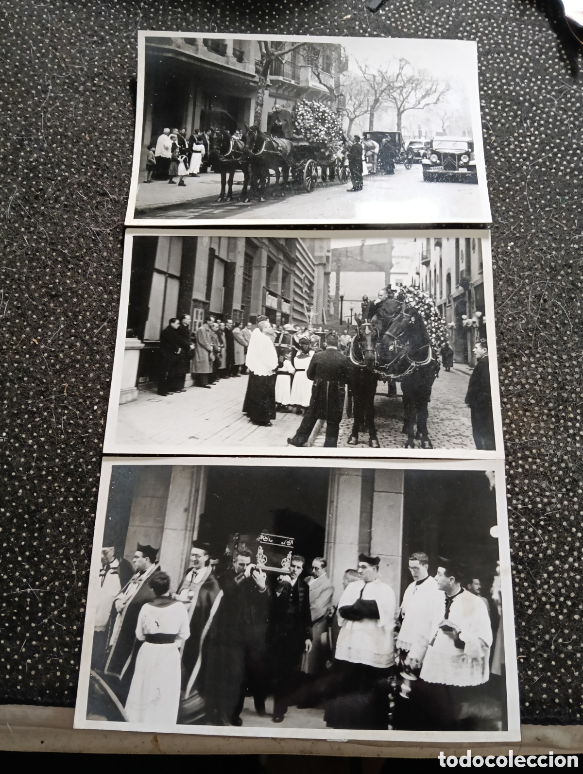 Antique Photography: Tres fotograf&iacute;as de los a&ntilde;os 30-40 de un entierro importante, no tengo m&aacute;s datos, mide 13,5 x 8,5 cm