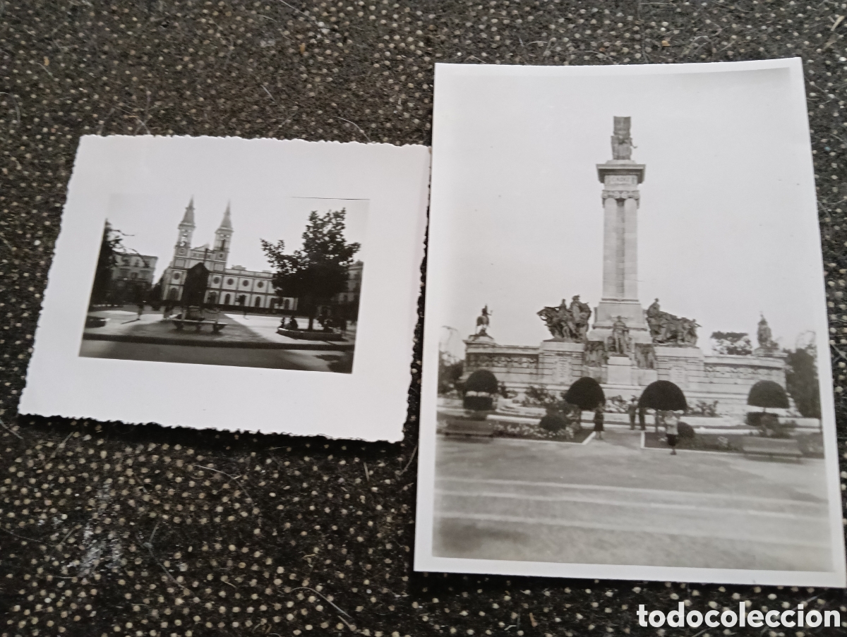 Fotograf&iacute;a antigua: Dos fotograf&iacute;as de C&aacute;diz, 1953 y 1954, monumentos de la ciudad