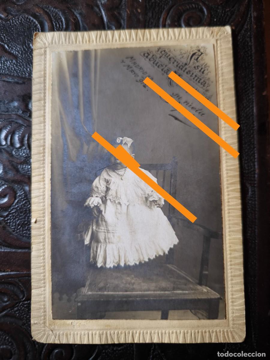 Fotograf&iacute;a antigua: Antigua fotograf&iacute;a postal. Retrato infantil. Fot&oacute;grafo Celedonio P. L&oacute;pez. Madrid