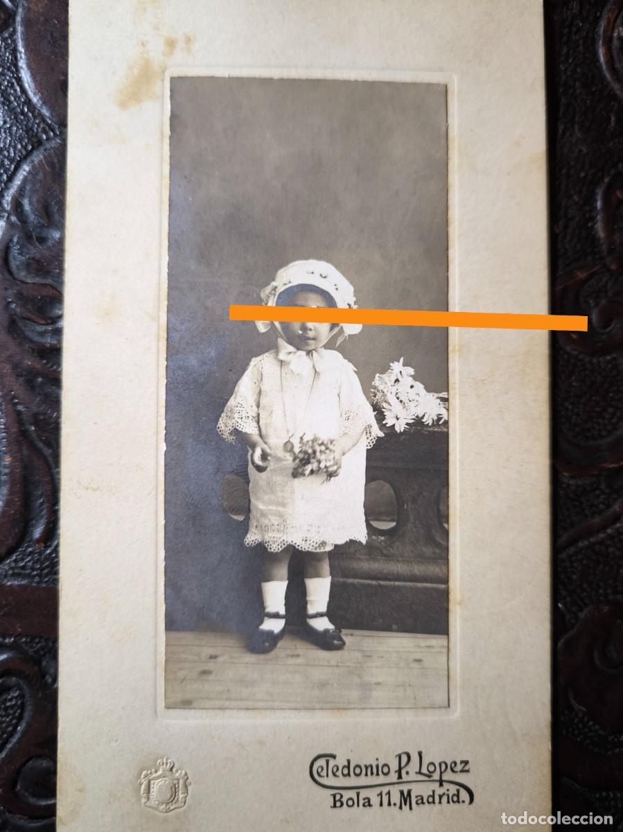 Fotograf&iacute;a antigua: Antigua fotograf&iacute;a. Retrato infantil. Fot&oacute;grafo Celedonio P. L&oacute;pez. Madrid