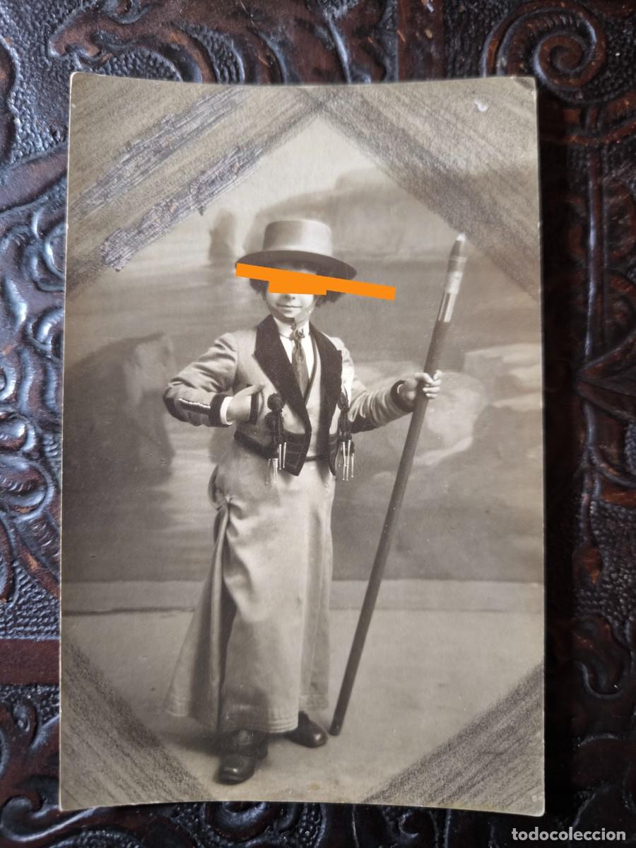 Fotograf&iacute;a antigua: Antigua fotograf&iacute;a postal. Retrato infantil. Fot&oacute;grafo, puerta del Sol 10, 11 y 12. Madrid