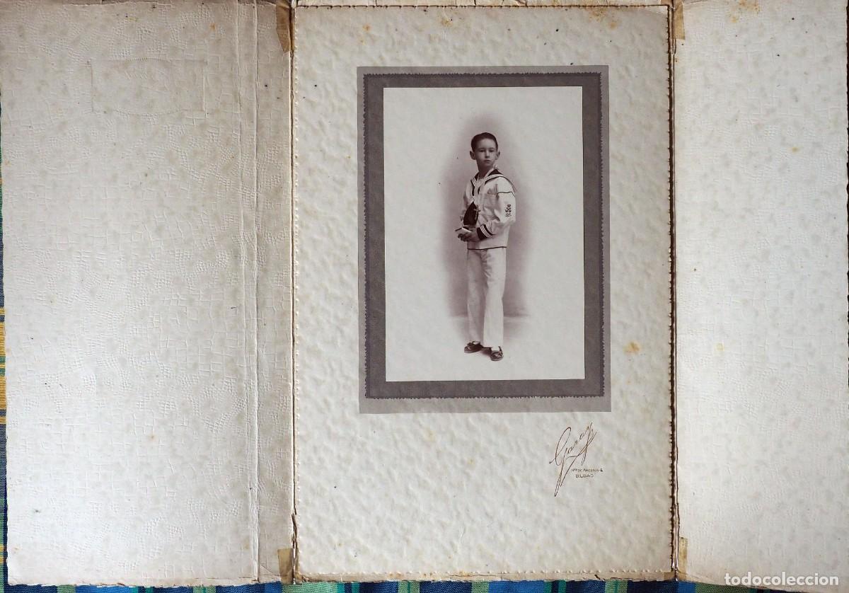 Fotograf&iacute;a antigua: ANTIGUA FOTOGRAF&Iacute;A DE NI&Ntilde;O EN SU PRIMERA COMUNI&Oacute;N. FOTOGRAFO. GARAY. BILBAO