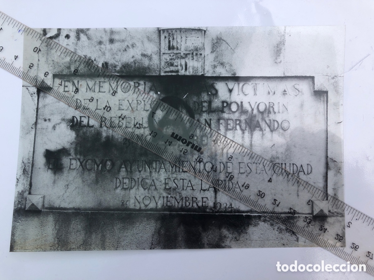 Fotograf&iacute;a antigua: L&Aacute;PIDA EN MEMORIA DE LAS V&Iacute;CTIMAS DEL POLVOR&Iacute;N DEL REBELLIN DE SAN FERNANDO. PALMA DE MALLORCA.