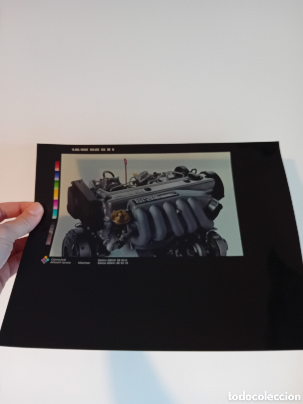 Fotograf&iacute;a antigua: ESPECTACULAR DIAPO PLACA GRAN FORMATO FOTOGRAF&Iacute;A PROFESIONAL PUBLICITARIA MOTOR COCHE AUDI TDI. 1993