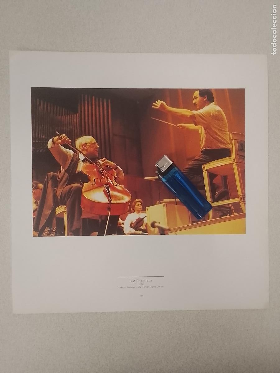 Fotograf&iacute;a antigua: foto - lamina 1988 MSTISLAV ROSTROPOVICH Y JESUS LOPEZ COBOS MUSICA CONCIERTO