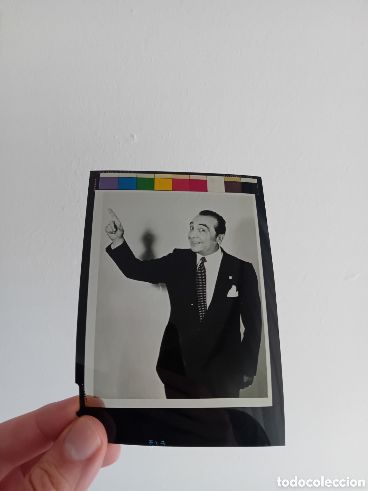 Fotograf&iacute;a antigua: DIAPO PLACA MEDIO FORMATO MARCOS REDONDO BARITONO CANTANTE ZARZUELA. A&Ntilde;OS 90