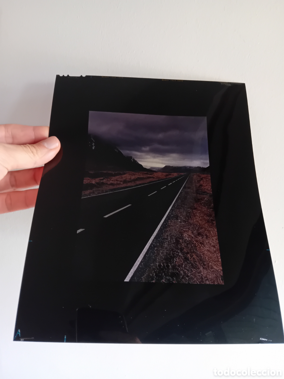 Fotograf&iacute;a antigua: ESPECTACULAR DIAPO PLACA GRAN FORMATO FOTOGRAF&Iacute;A PROFESIONAL PUBLICITARIA PAISAJE CARRETERA. A&Ntilde;OS 90
