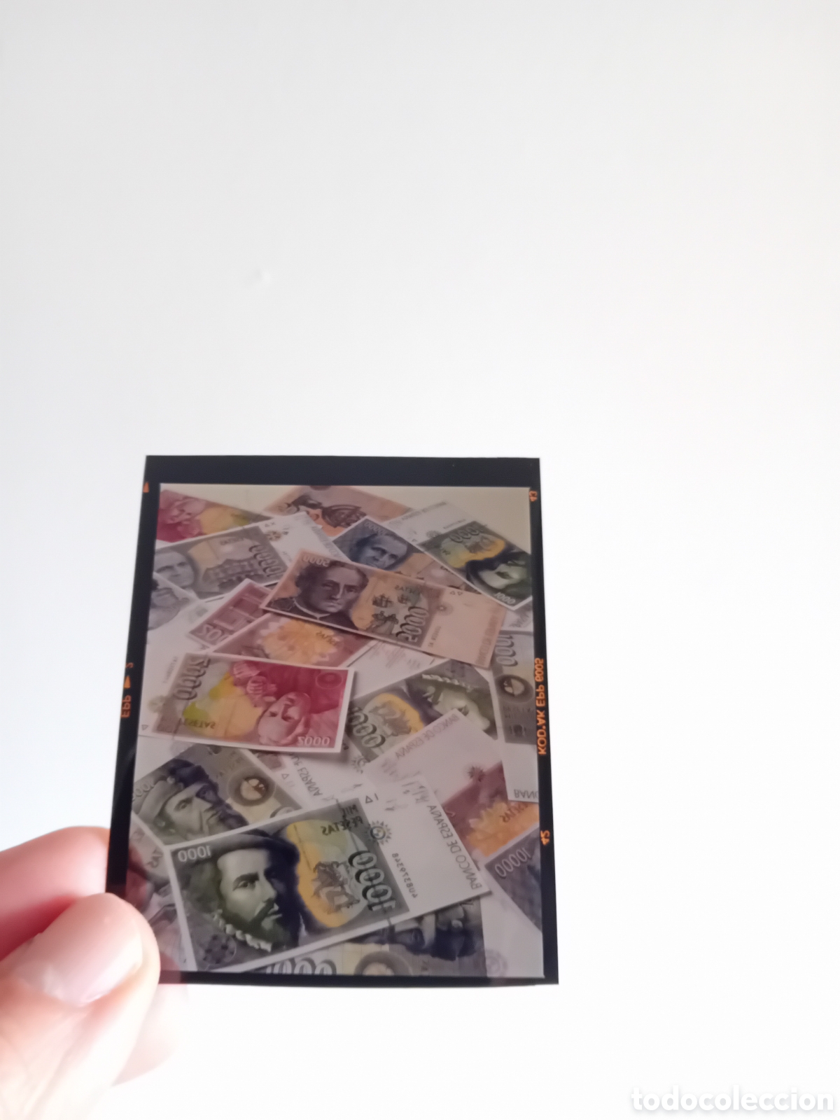 Fotograf&iacute;a antigua: DIAPO PLACA MEDIO FORMATO BILLETES DINERO PESETAS. FOTOGRAF&Iacute;A PUBLICITARIA. A&Ntilde;OS 90