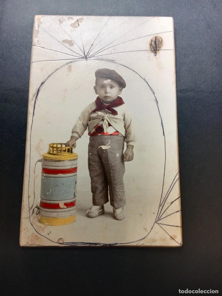 Fotograf&iacute;a antigua: ANTIGUA Y GRACIOSA FOTOGRAFIA DEL NI&Ntilde;O BARQUILLERO - FOTO J. DERREY - VALENCIA PRINCIPIOS S. XX