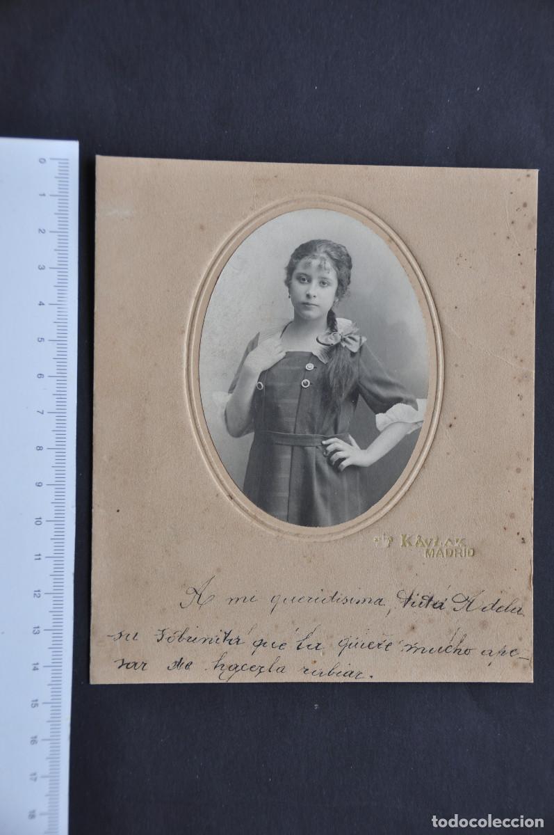 Photographie ancienne: FOTOFRAFIA DE UNA JOVEN - FOTOGRAFO KAULAK (MADRID)