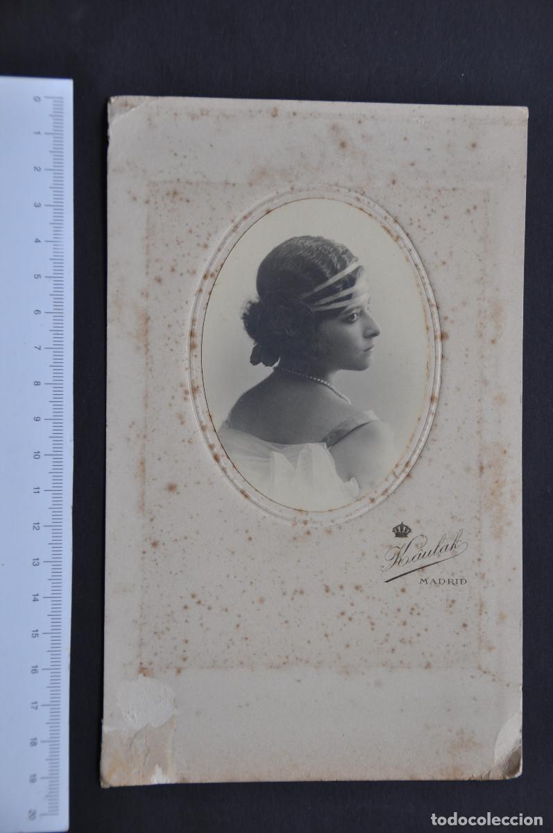 Photographie ancienne: FOTOGRAFIA DE UNA SE&Ntilde;ORITA - FOTOGRAFO KAULAK (MADRID)