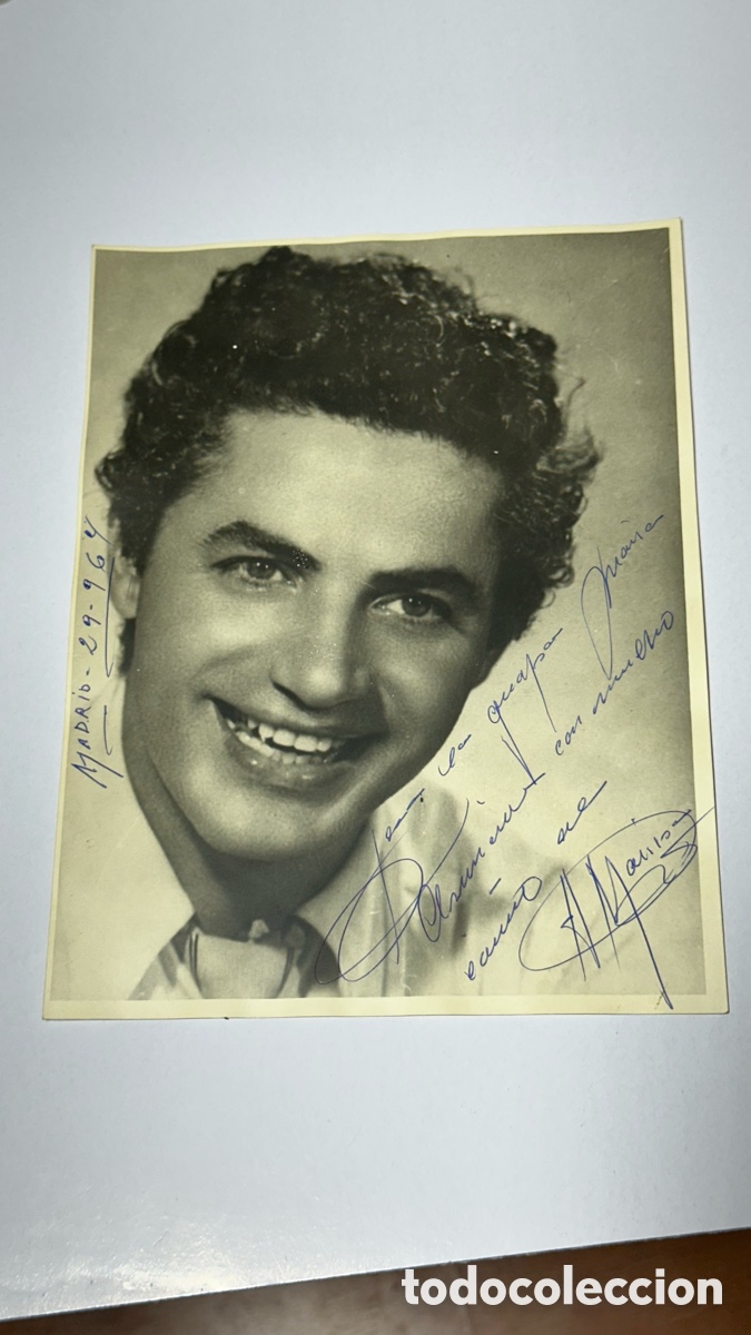 Fotograf&iacute;a antigua: FOTOGRAFIA AUTOGRAFO DE ANTONIO MOLINA DEDICADA