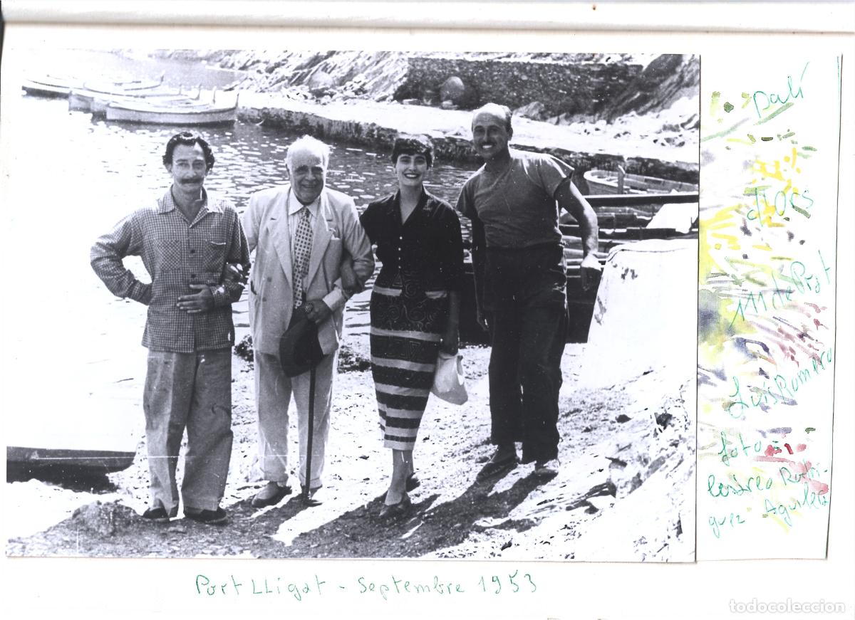 Fotograf&iacute;a antigua: SALVADOR DALI-EUGENI D`ORS-MERC&Egrave; DE PRAT-LUIS ROMERO-PORT LLIGAT SETEMBRE 1953-CESAREO ROD AGUILERA