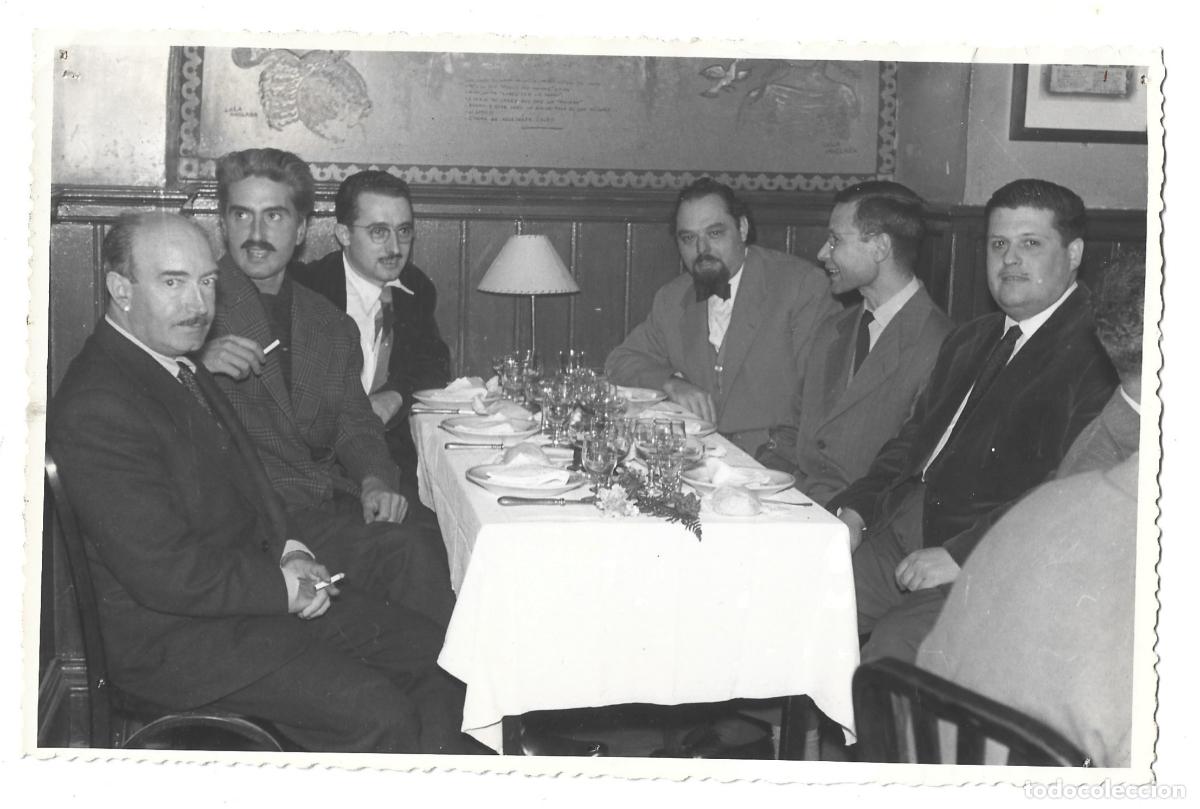 Fotograf&iacute;a antigua: ARTE-ZABALETA-JORDI-ALCOY-ABELL&Oacute;-PLANELL-PLANASDUR&Agrave;-ARTISTAS EN RESTAURANT CAN CULLERETES