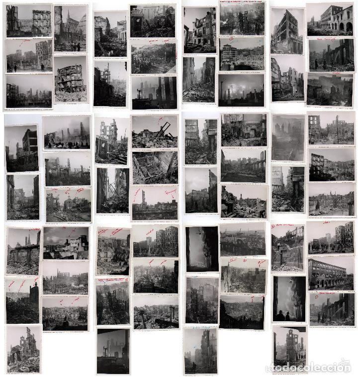 Fotograf&iacute;a antigua: Gran lote de fotos originales del luctuoso incendio de Santander. Foto Samot.