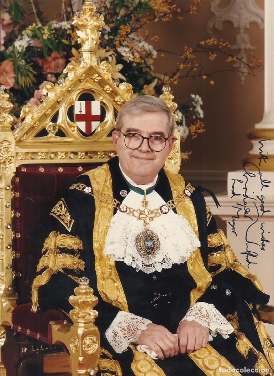 Fotograf&iacute;a antigua: Christopher Rupert Walford. Alcalde de Londres. Mayor (1994-1995). 1995. Fotograf&iacute;a firmada dedicada