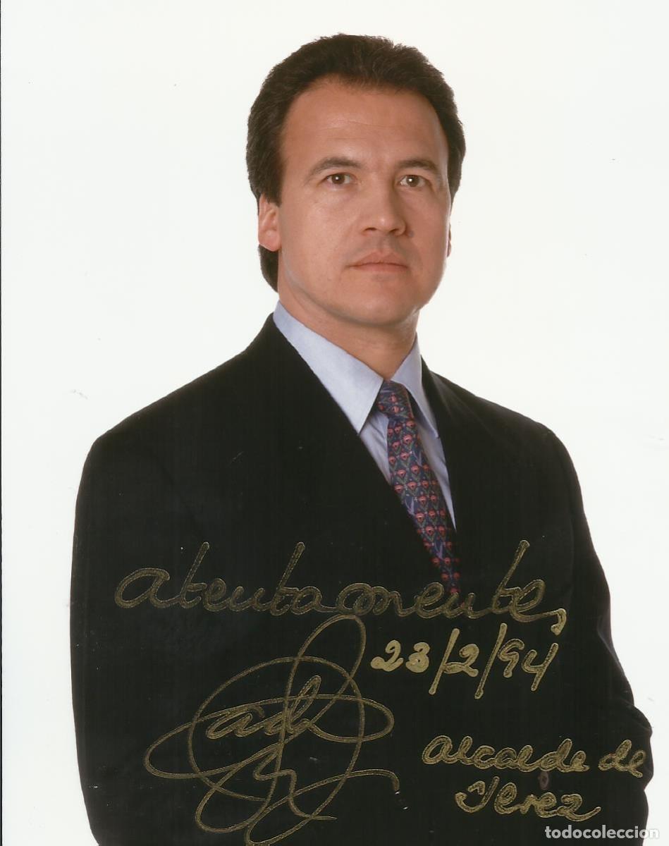 Fotograf&iacute;a antigua: Pedro Pacheco Herrera. Alcalde de J&eacute;rez (1979-2003). 1994. Fotograf&iacute;a firmada y dedicada. 16x12,5 cm