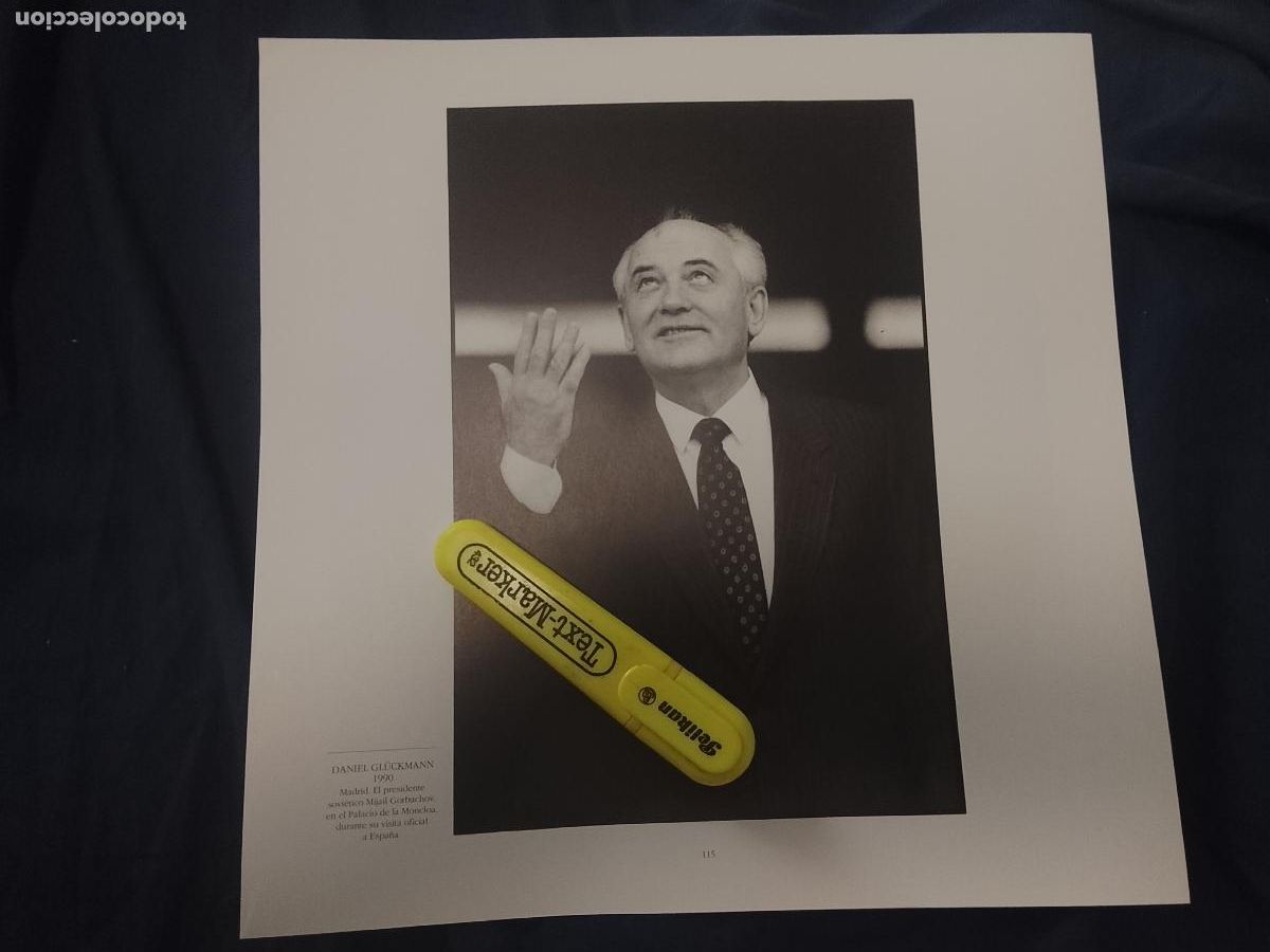 Fotograf&iacute;a antigua: foto - lamina 1990 MADRID PRESIDENTE MIJAIL GORBACHOV PALACION MONCLOA VISITA OFICIAL FOTO GLUCKMANN