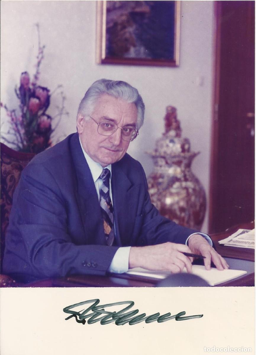 Fotograf&iacute;a antigua: Franjo Tudjman. Presidente Croacia (1990-1999). Fotograf&iacute;a firmada. 1996. 18x13 cm. Konica papel.