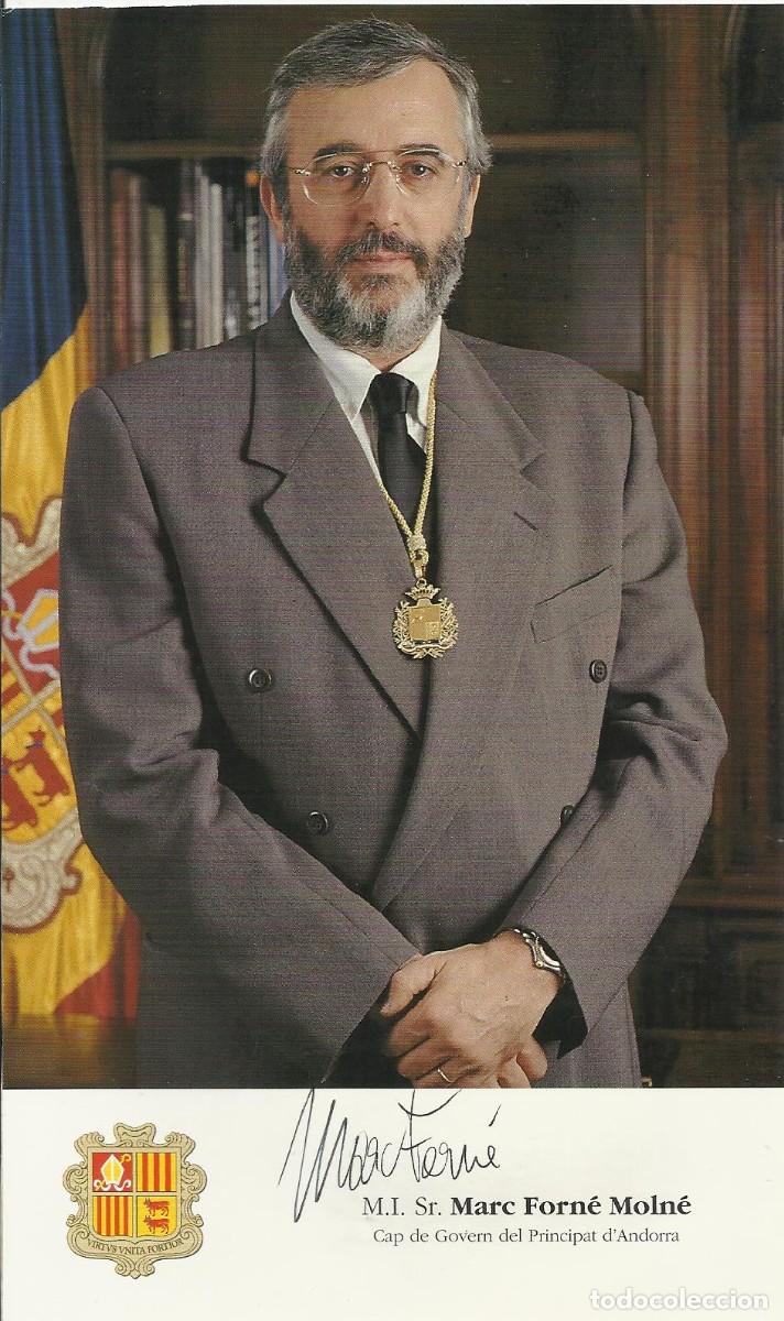 Fotograf&iacute;a antigua: Marc Forn&eacute; Moln&eacute;. Jefe Gobierno Andorra (1994-2005). 1996. Fotograf&iacute;a firmada. 20x12 cm.