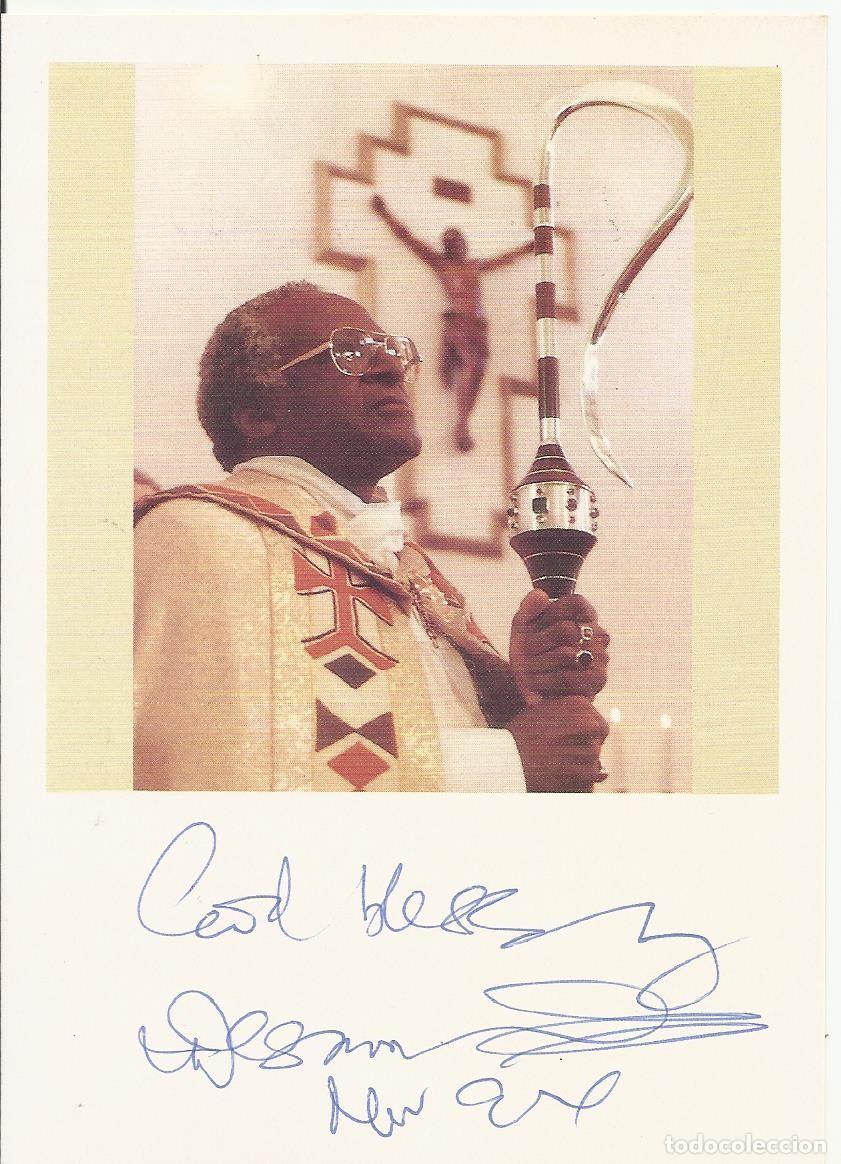 Fotograf&iacute;a antigua: Desmund Tutu. Fotograf&iacute;a firmada y dedicada. Premio Nobel de la Paz. Cura. Fotograf&iacute;a. 1996.