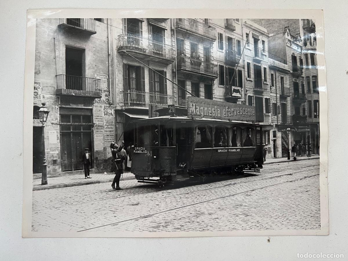 Fotograf&iacute;a antigua: FOTOGRAFIA ARCHIVO FOTO MAS BARCELONA TRANVIA CALLE SALMERON
