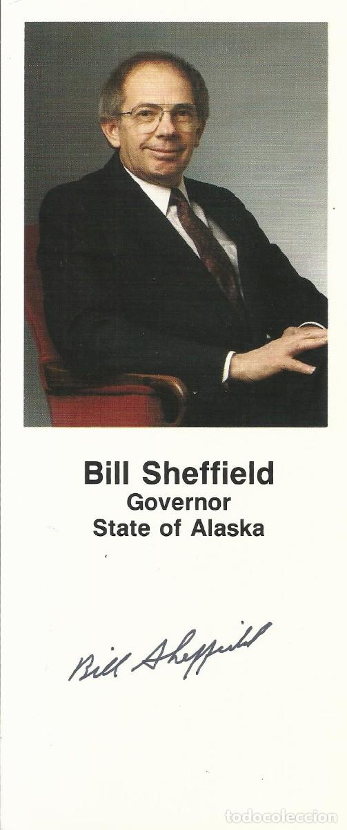 Fotograf&iacute;a antigua: Bill Sheffield. Fotograf&iacute;a firmada. Gobernador Estado Alaska. USA. (1982-1986). 23x9,5 cm.