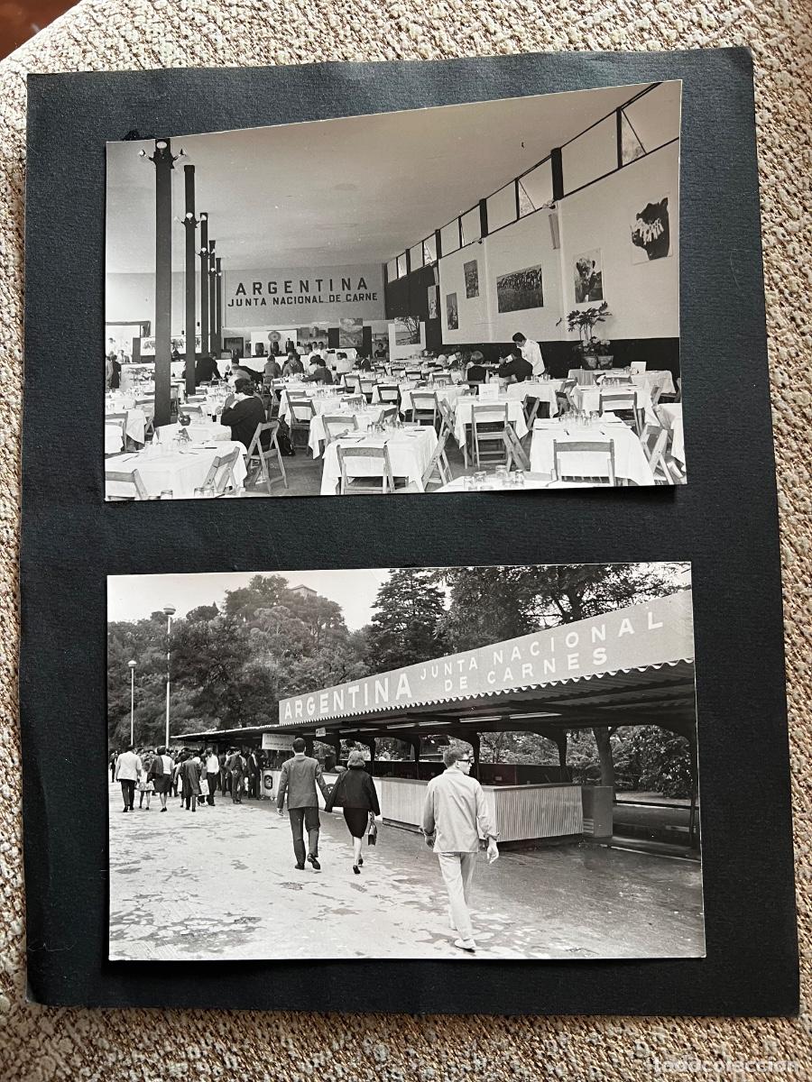 Fotografia antiga: 4 FOTOGRAFIAS ORIGINALES FERIA MUESTRAS BARCELONA STAND ARGENTINA JUNTA NACIONAL CARNES