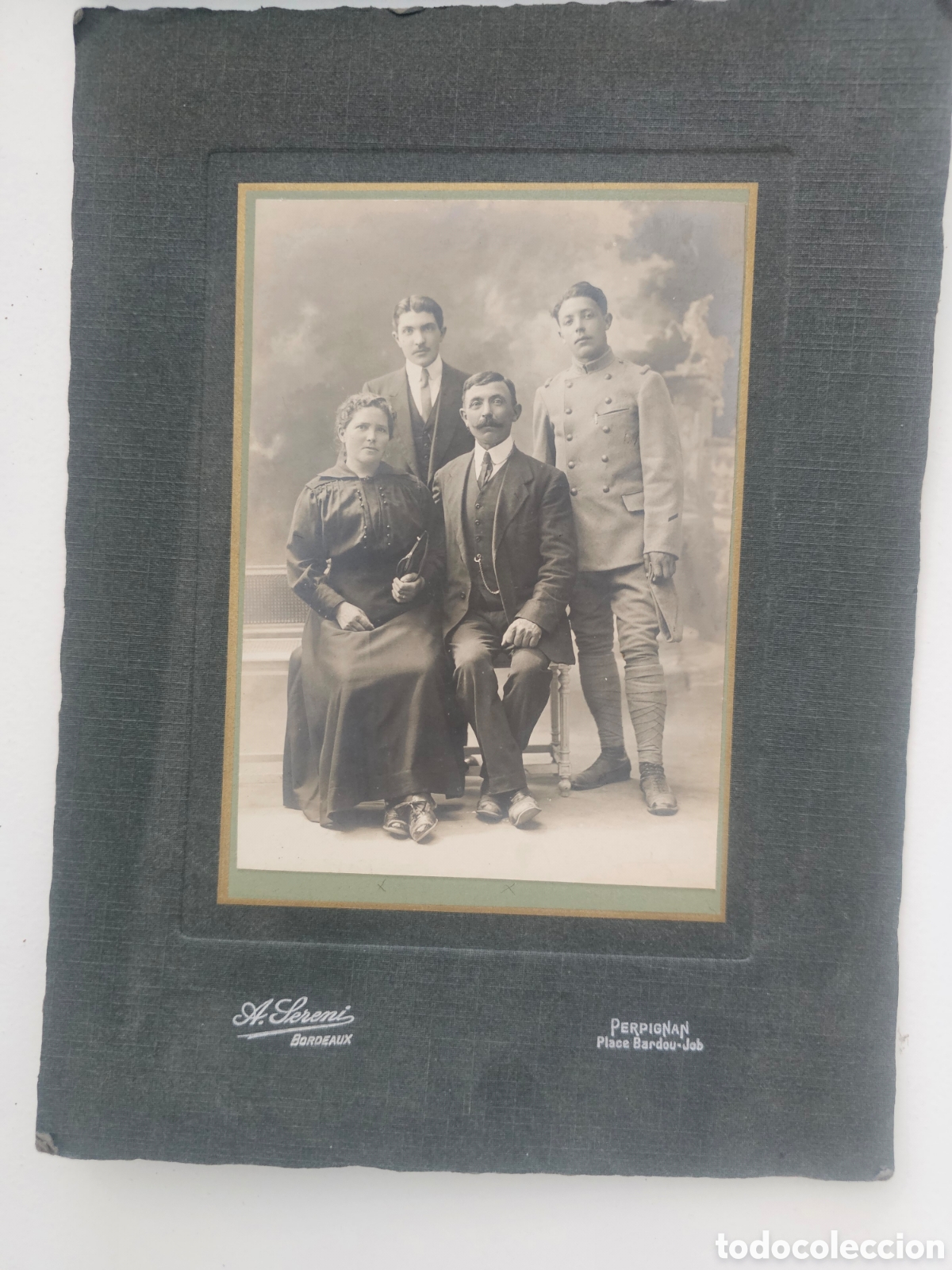 Fotograf&iacute;a antigua: Fotograf&iacute;a de Familia A. Seremi Bordeaux Perpignan France Francia 1900s 1910s