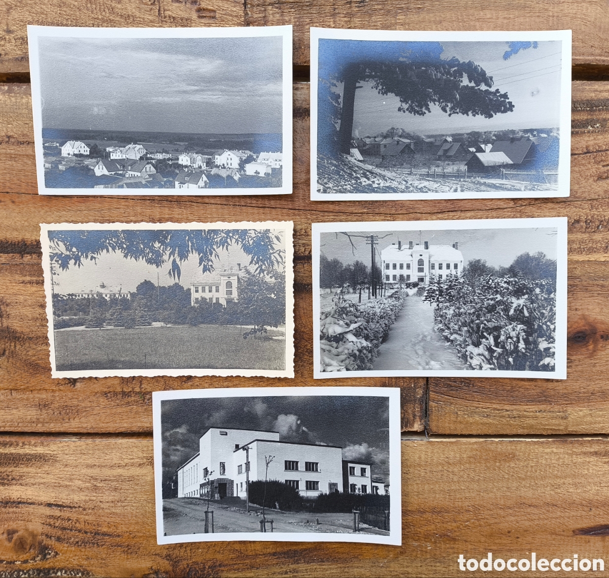 Fotograf&iacute;a antigua: Antiguas fotograf&iacute;a Madona Letonia Casa de la Cultura Escuela Primaria y Gimnasio Vistas de la Villa
