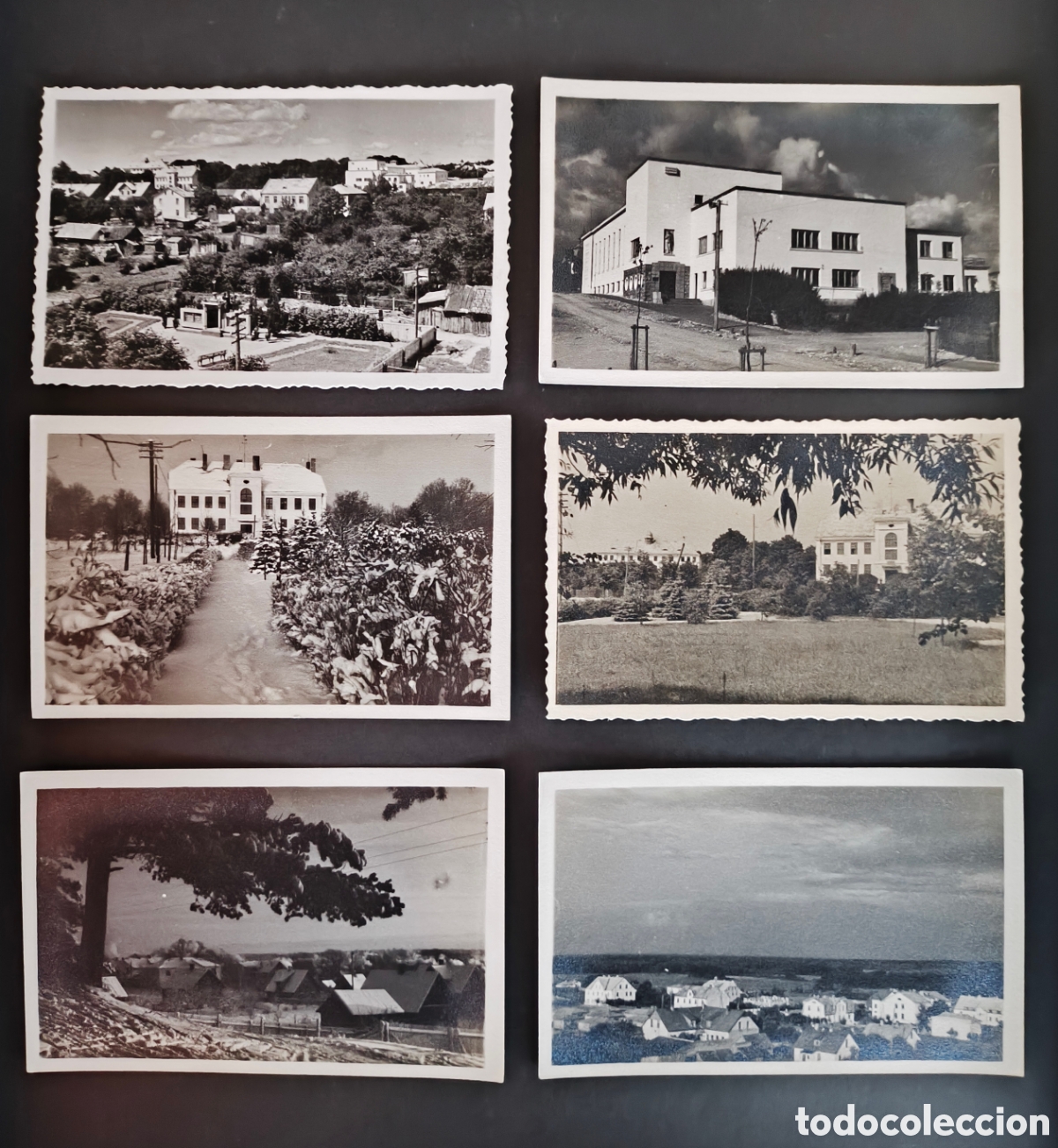 Fotograf&iacute;a antigua: Antiguas fotograf&iacute;a Madona Letonia Casa de la Cultura Escuela Primaria y Gimnasio Vistas de la Villa