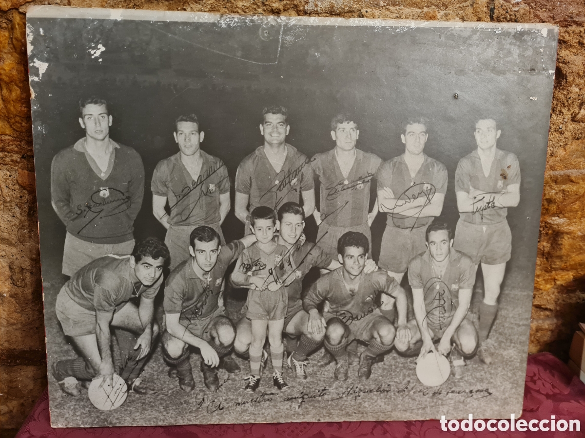 Fotograf&iacute;a antigua: Fotograf&iacute;a antigua de FC Barcelona firmada