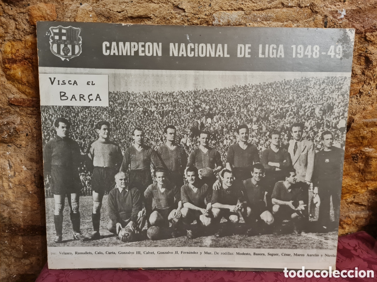 Fotograf&iacute;a antigua: Antigua fotograf&iacute;a del FC Barcelona (Campe&oacute;n Nacional de liga 1948-49)