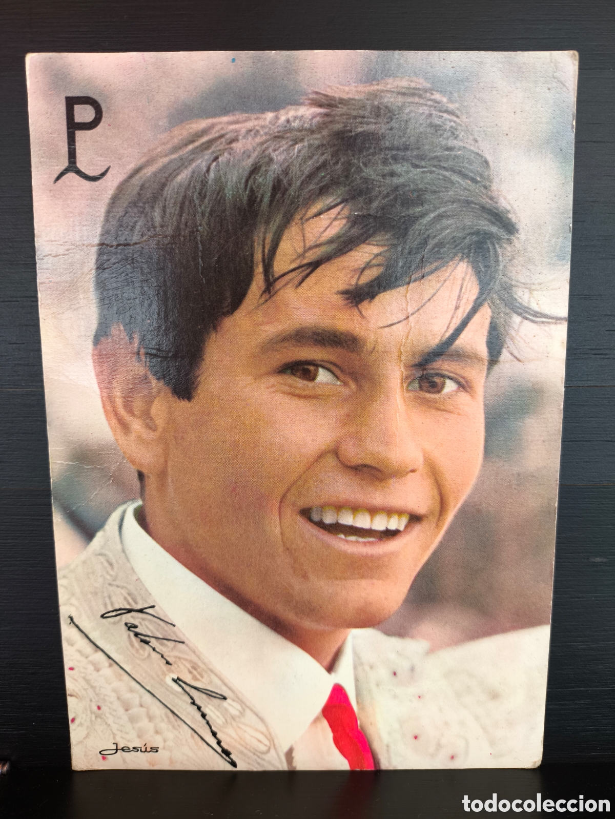 Fotografia antica: Fotograf&iacute;a firmada torero Sebasti&aacute;n Palomo Linares con su firma aut&oacute;grafo Foto Jes&uacute;s