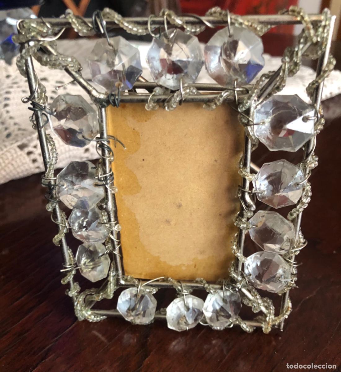 Fotograf&iacute;a antigua: ANTIG&Uuml;O MARCO PARA FOTO EN METAL PLATEADO Y PEDRER&Iacute;A .