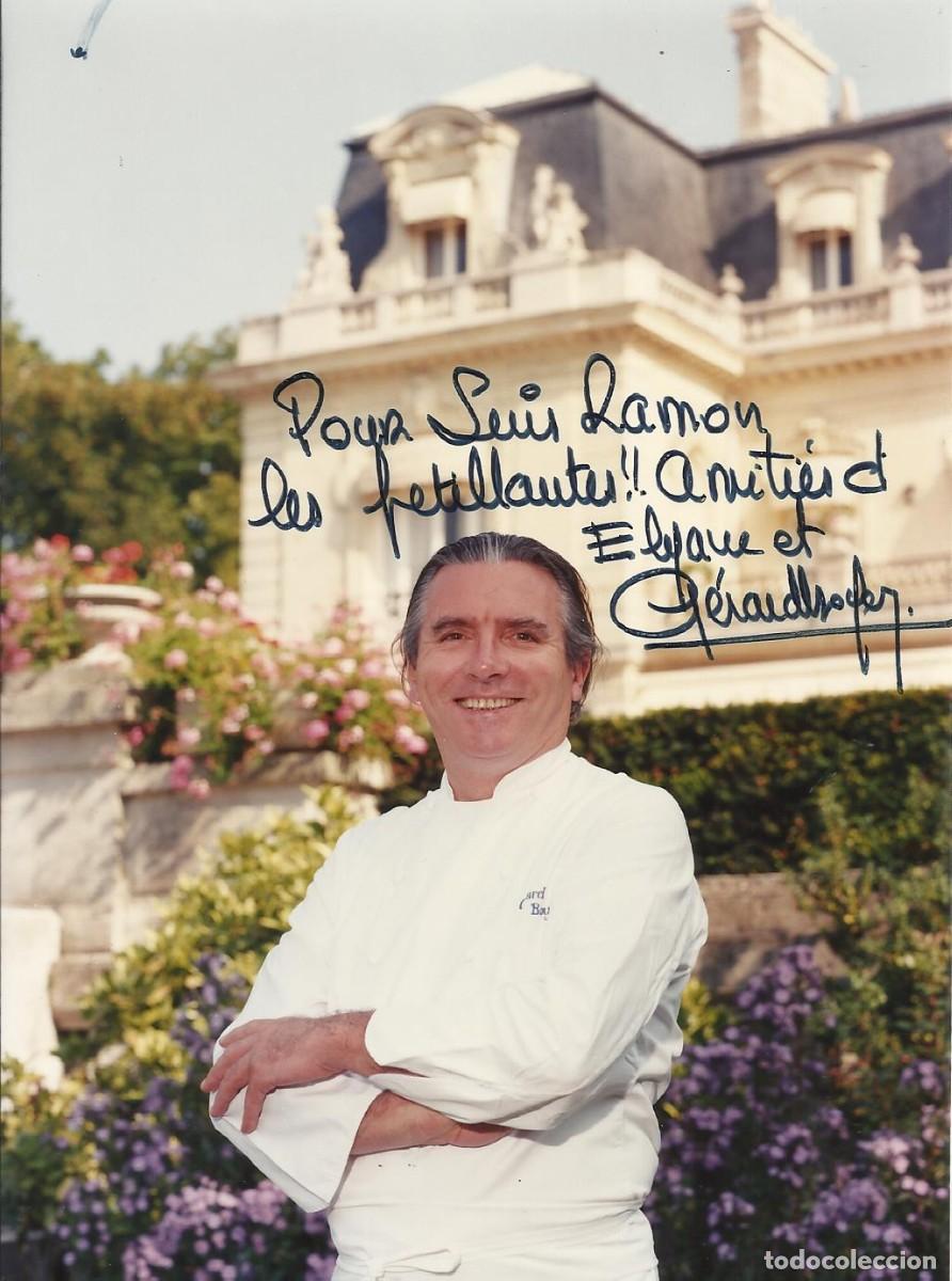 Fotograf&iacute;a antigua: Gerard Boyer. Chef. Cocina. Francia. Fotograf&iacute;a firmada y dedicada. 1996. 18x13 cm. Papel Kodak.