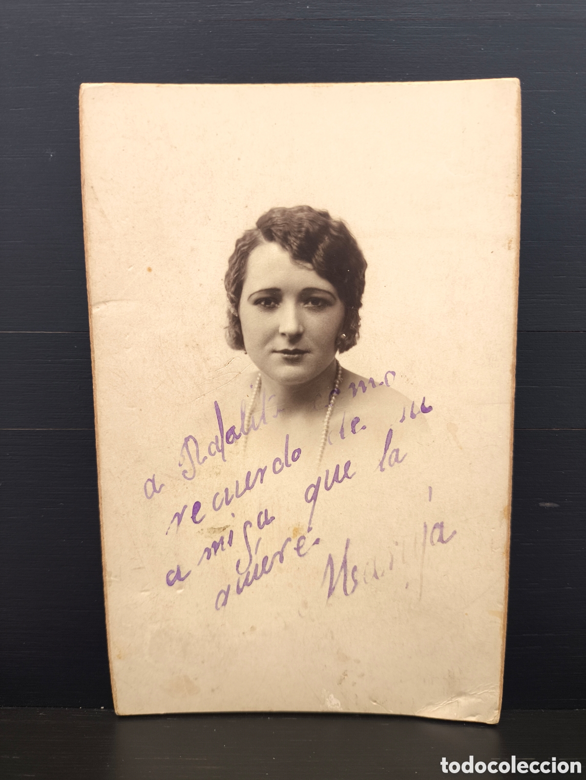 Fotograf&iacute;a antigua: Antigua fotograf&iacute;a retrato de mujer dedicado estudio fotogr&aacute;fico Calatayud Photo-Art Ceuta Tetu&aacute;n