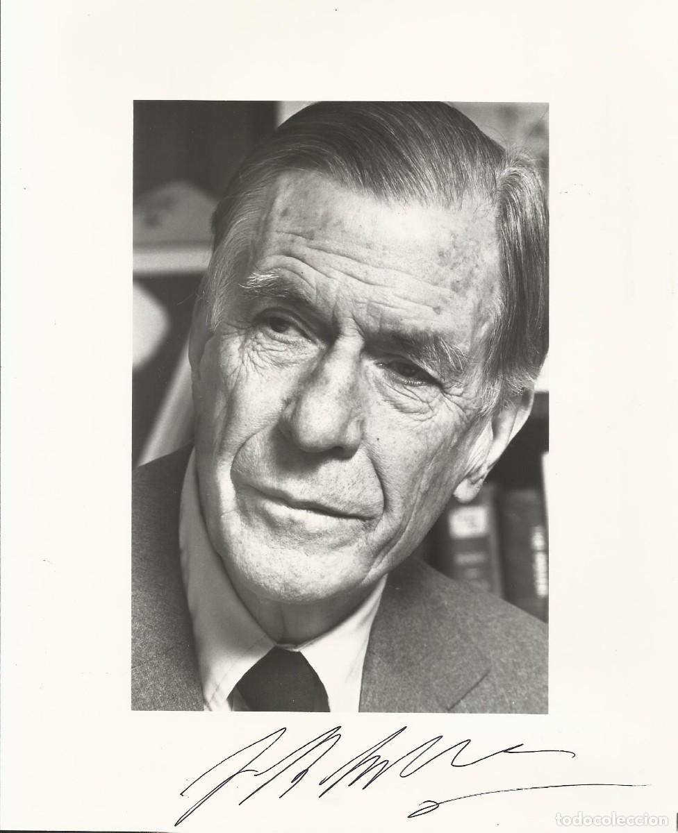 Fotograf&iacute;a antigua: John Kenneth Galbraith. Economista. USA. Canad&aacute;. 1994. Kodak. Fotografia firmada. Profesor Harvard.