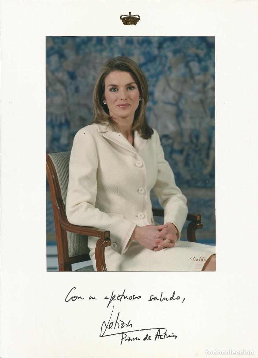 Fotograf&iacute;a antigua: Letizia. Princesa de Asturias. Fotografia firmada y dedicada. 27x20 cm. Foto Dalda. 2014.