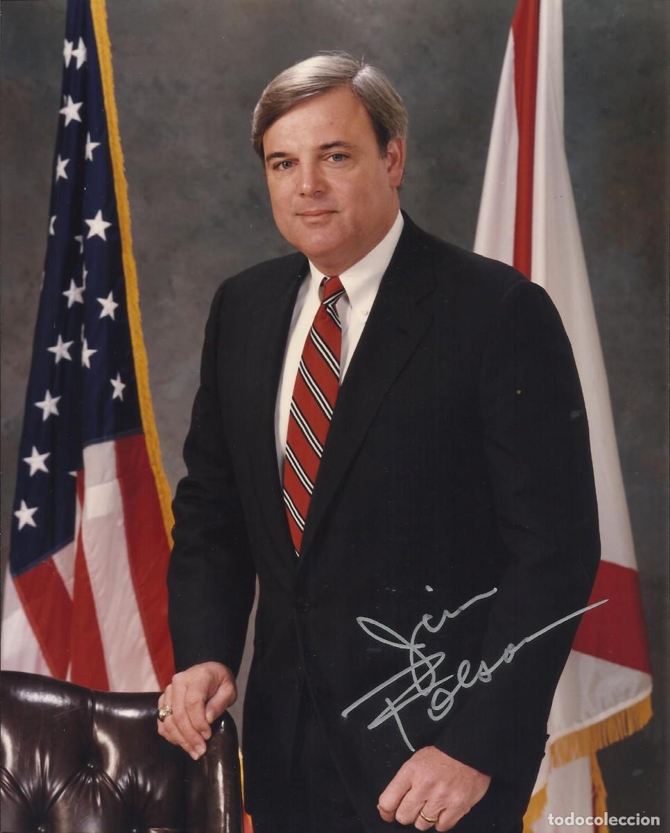 Fotograf&iacute;a antigua: Jim Folsom Jr. Fotografia firmada. Gobernador Alabama (1993-1995). 25x20 cm. 1994. USA.