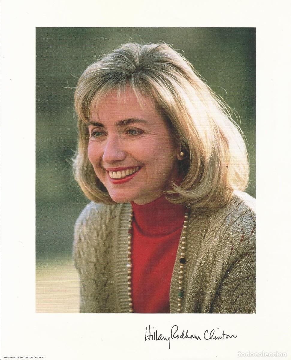 Fotograf&iacute;a antigua: Hillary Clinton. Primera dama. USA. Fotografia firmada. 25,5x20,5 cm. 1994.