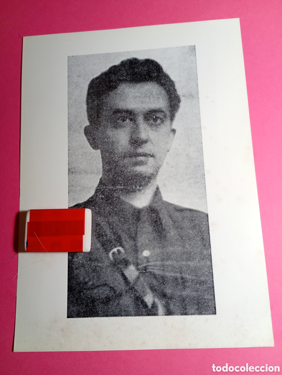 Fotograf&iacute;a antigua: REPRODUCCI&Oacute;N b/n OFFSET DE UNA FOTO DE ONESIMO REDONDO ORTEGA el caudillo de Castilla