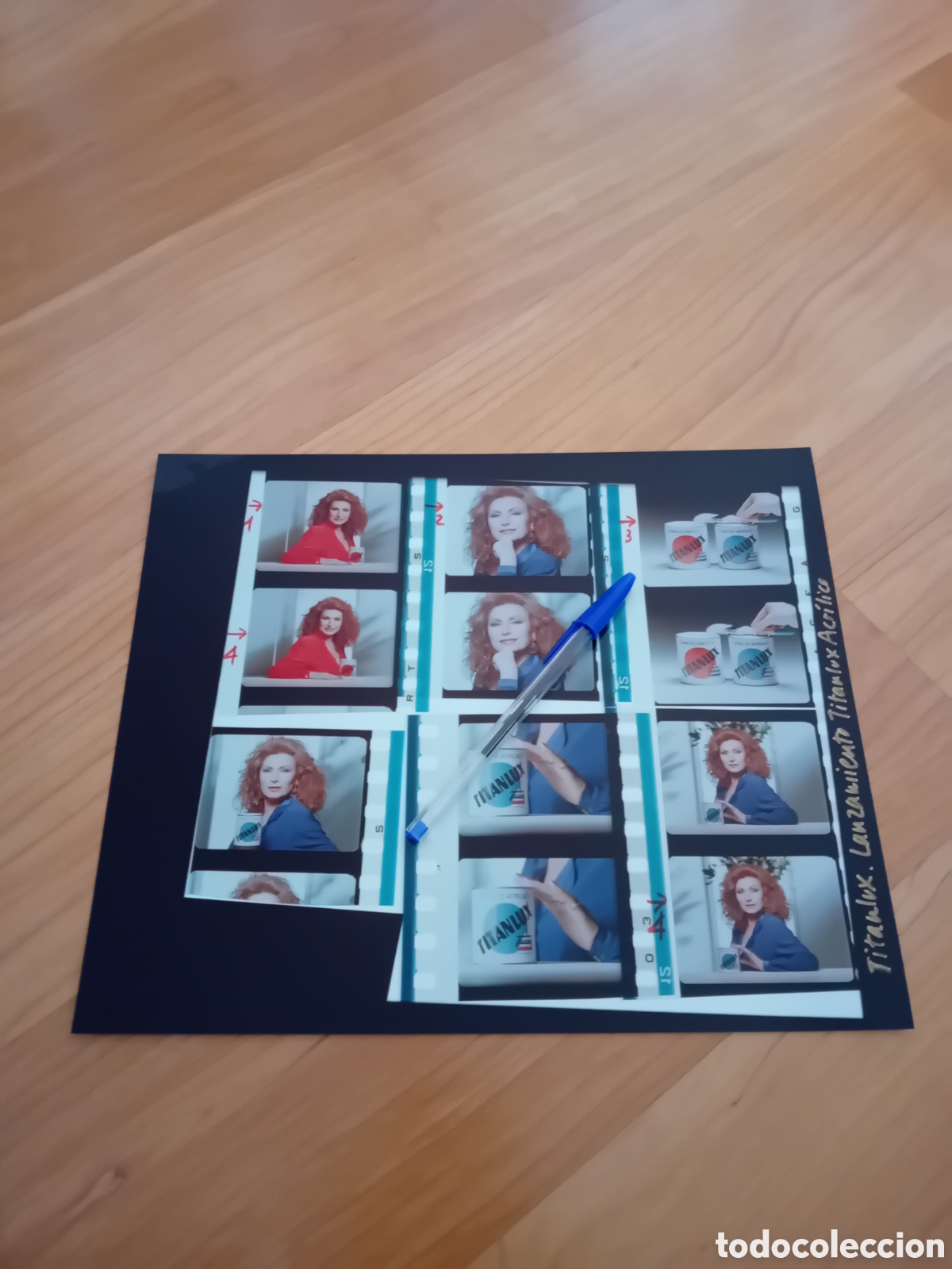 Fotograf&iacute;a antigua: UNICA HOJA CONTACTOS GRAN FORMATO ROCIO JURADO CAMPA&Ntilde;A PUBLICIDAD TITANLUX. A&Ntilde;OS 90S