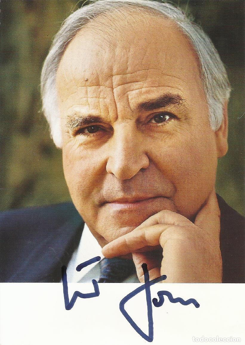 Fotograf&iacute;a antigua: Helmut Kohl. Canciller Alemania (1982-1998). Fotograf&iacute;a firmada. 1996. 15x10,5 cm.