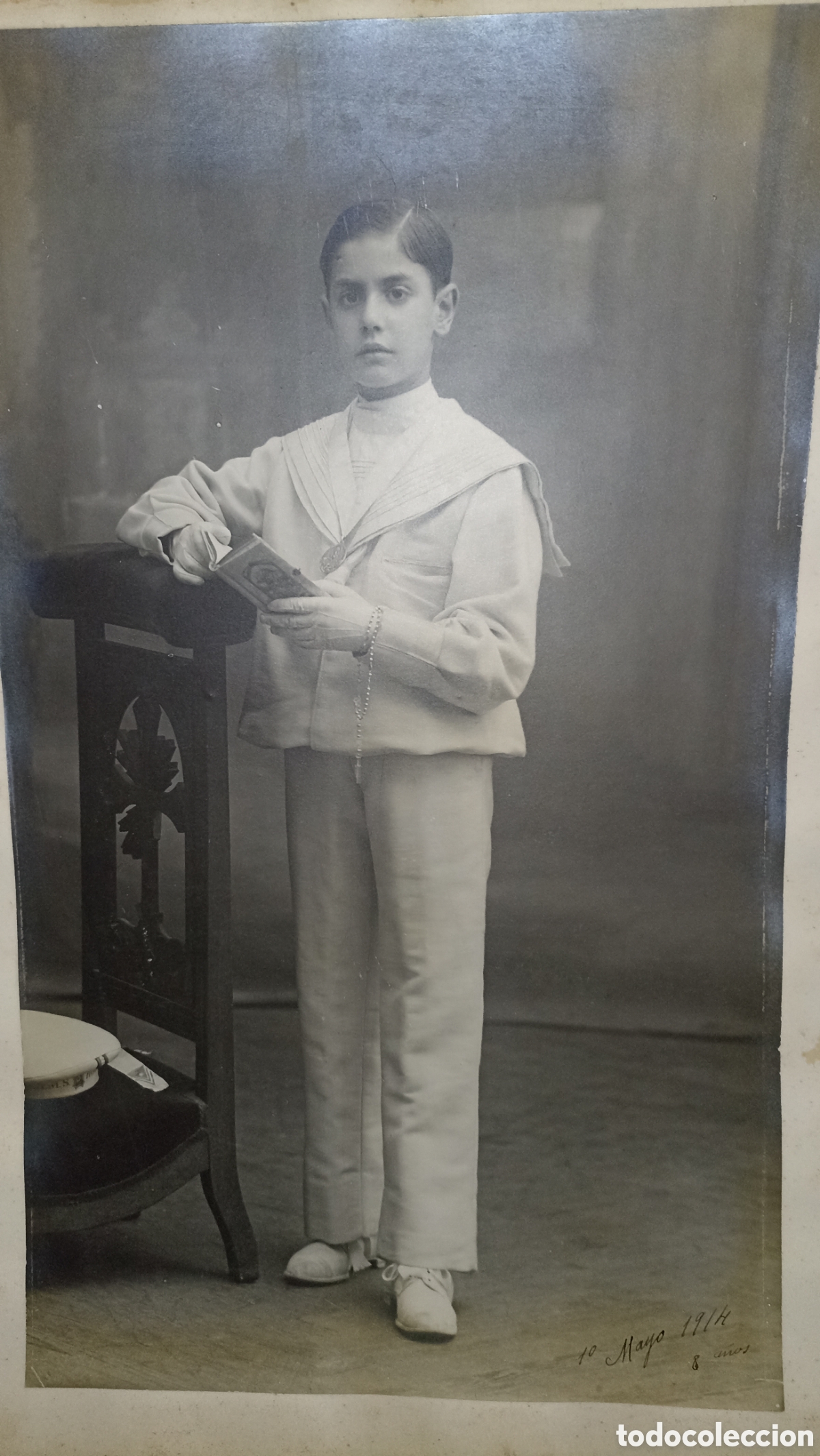 Fotograf&iacute;a antigua: Fotograf&iacute;a Antigua Original Primera Comuni&oacute;n (10 Mayo 1914) &ndash; Traje Marinero - 112 A&ntilde;os de Antig&uuml;eda