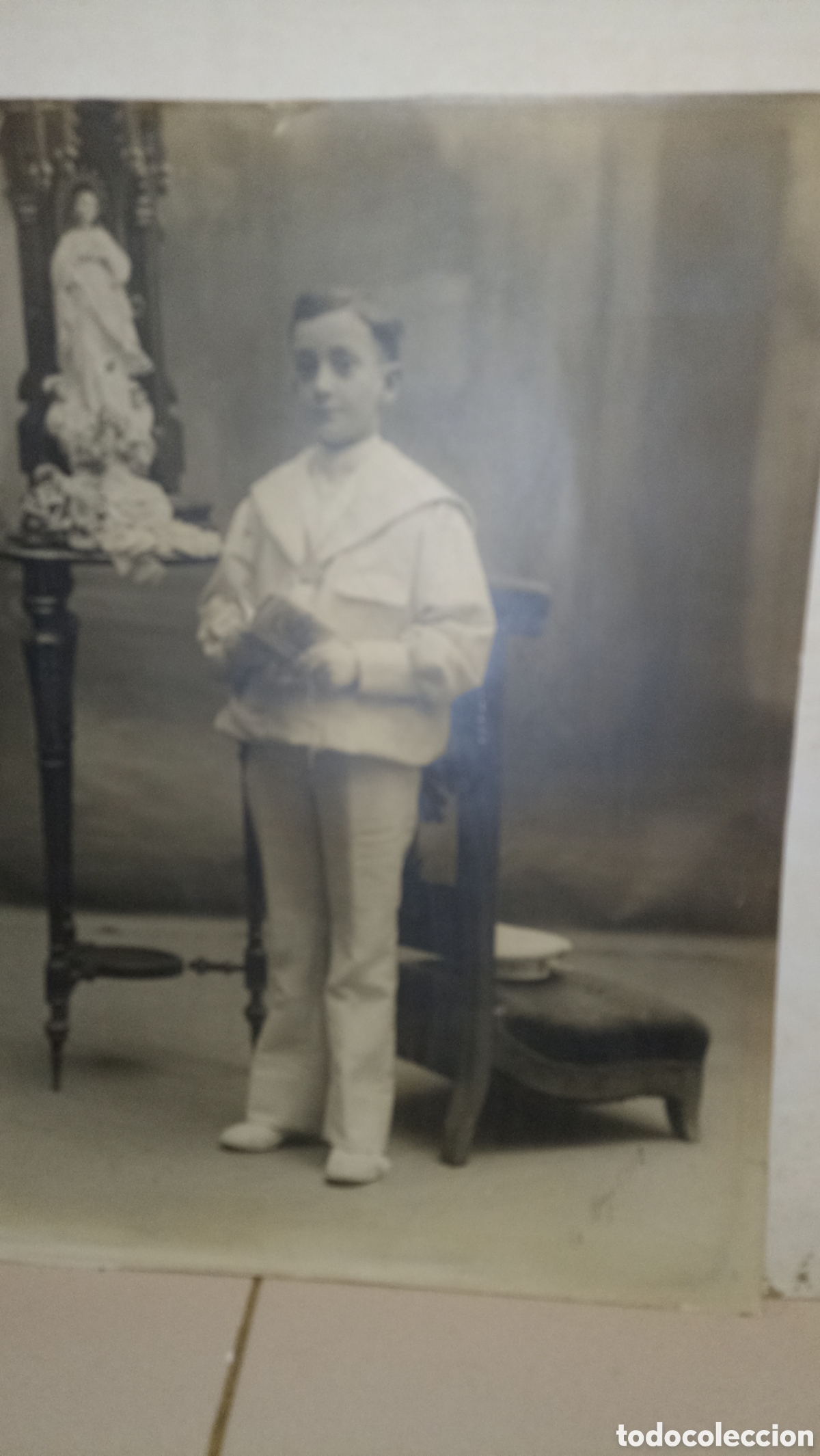 Fotograf&iacute;a antigua: Antigua Fotograf&iacute;a de Primera Comuni&oacute;n de Gran Formato (56x45 cm) - Traje de Marinero, &Eacute;poca de Prin